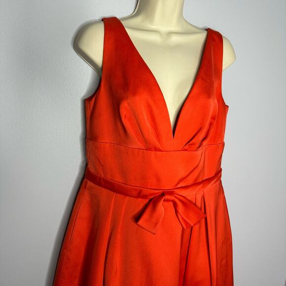 ESCADA Dalarina V Neck Mini Dress Fit and Flare Red Gladiola Elegant M - Picture 3 of 16